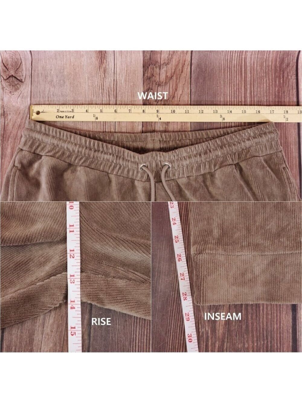 Reiss Kaiden Womens Size XL Mocha Corduroy Drawstring Stretch Joggers Pants - Picture 12 of 12